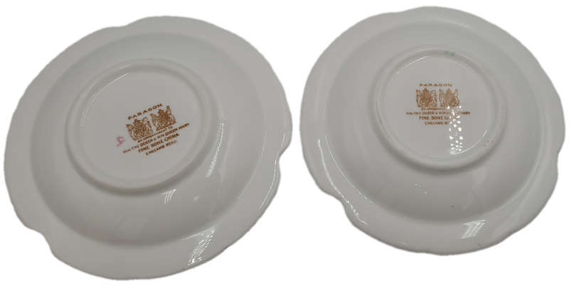 2 Vintage Paragon Fine Bone China Ashtrays - By Appointment H.M Queen and  H.M Queen Mary