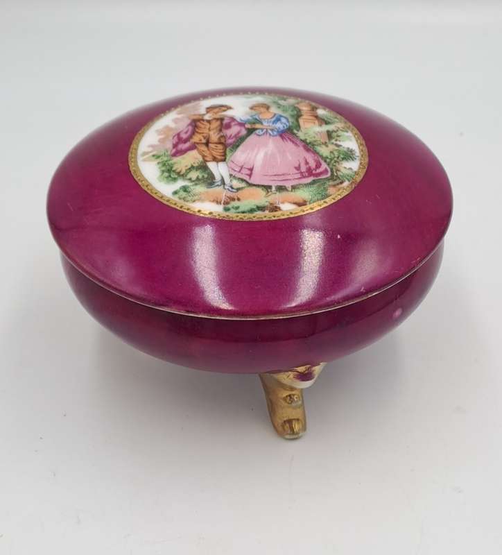 Vintage French Porcelain Trinket with Lid Nr.3872/A