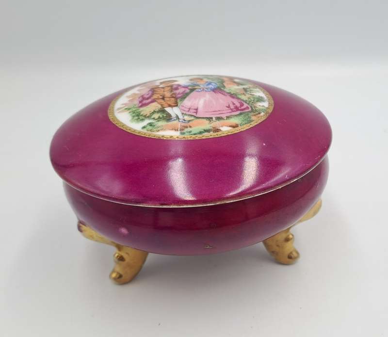 Vintage French Porcelain Trinket with Lid Nr.3872/A