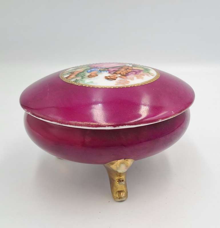 Vintage French Porcelain Trinket with Lid Nr.3872/A
