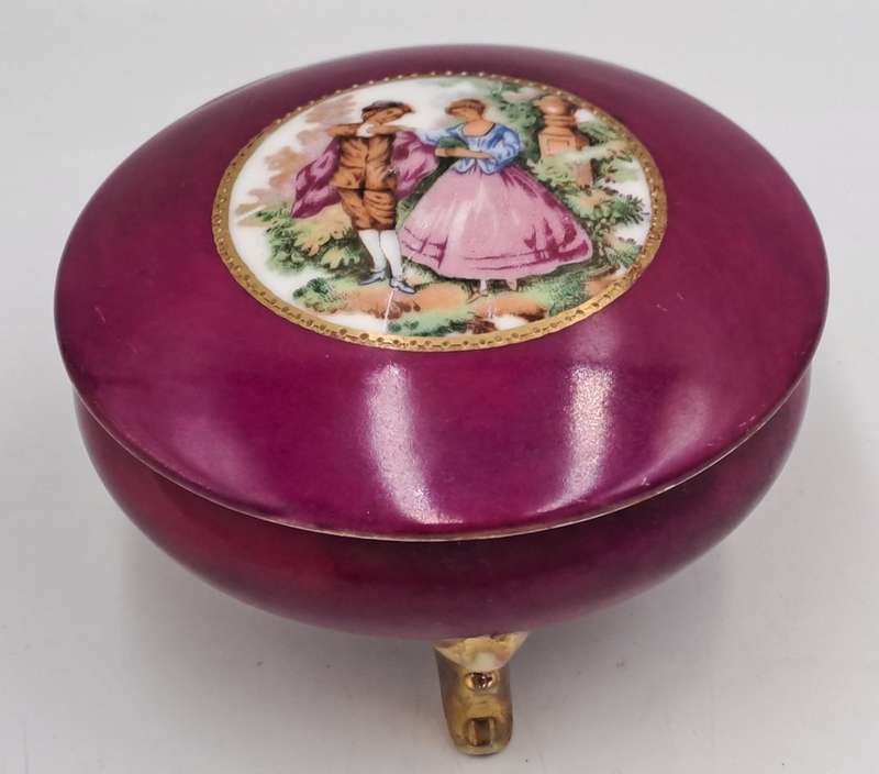 Vintage French Porcelain Trinket with Lid Nr.3872/A