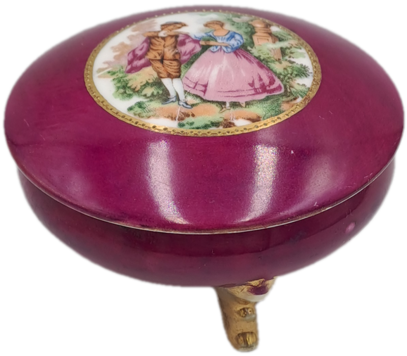 Vintage French Porcelain Trinket with Lid Nr.3872/A