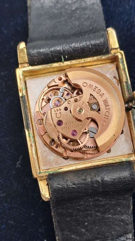 Vintage 1960's Ladies Omega Gold Plated Automatic Watch with  Omega Box-Working but need restoration