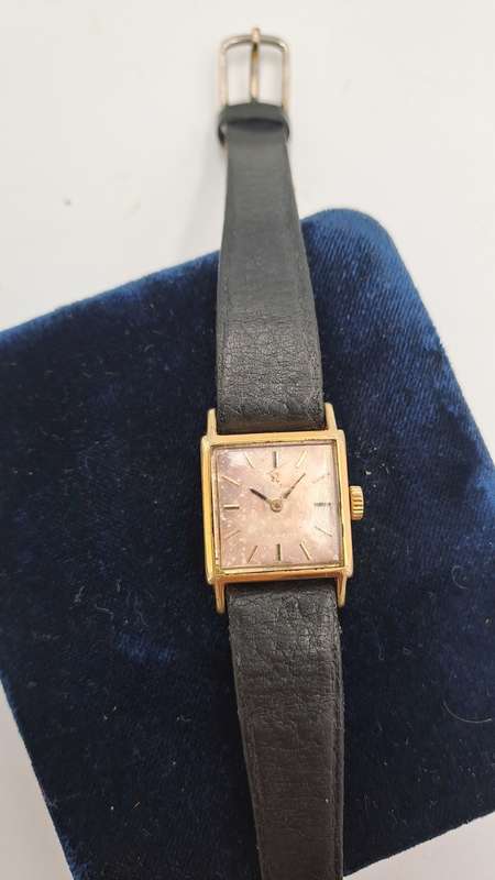 Vintage 1960's Ladies Omega Gold Plated Automatic Watch with  Omega Box-Working but need restoration