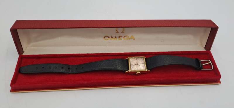 Vintage 1960's Ladies Omega Gold Plated Automatic Watch with  Omega Box-Working but need restoration