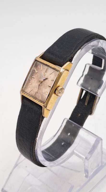 Vintage 1960's Ladies Omega Gold Plated Automatic Watch with  Omega Box-Working but need restoration