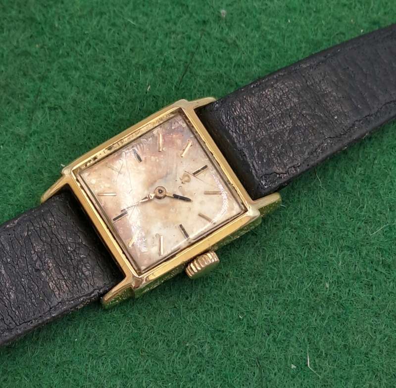 Vintage 1960's Ladies Omega Gold Plated Automatic Watch with  Omega Box-Working but need restoration