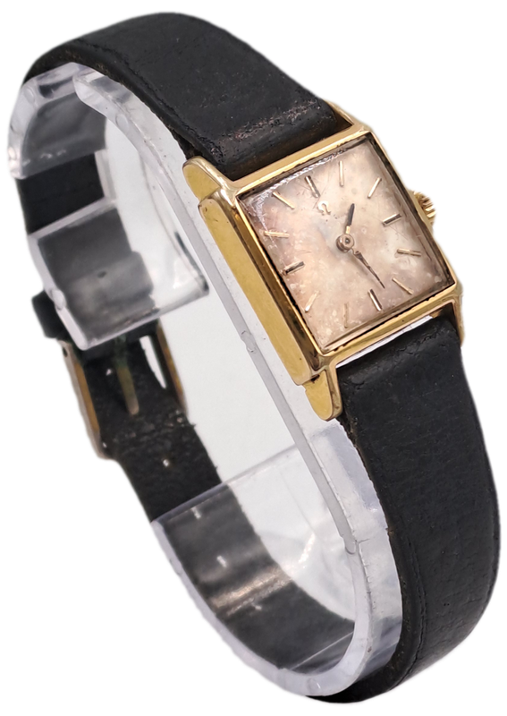 Vintage 1960's Ladies Omega Gold Plated Automatic Watch with  Omega Box-Working but need restoration