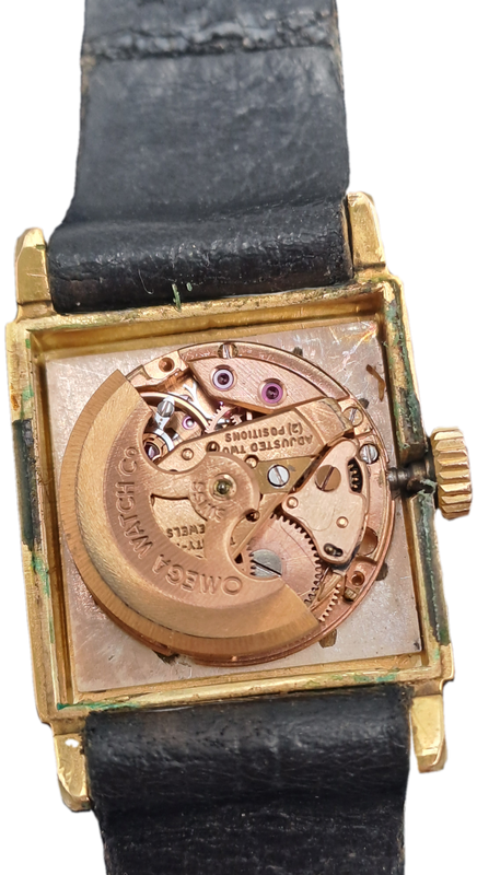 Vintage 1960's Ladies Omega Gold Plated Automatic Watch with  Omega Box-Working but need restoration