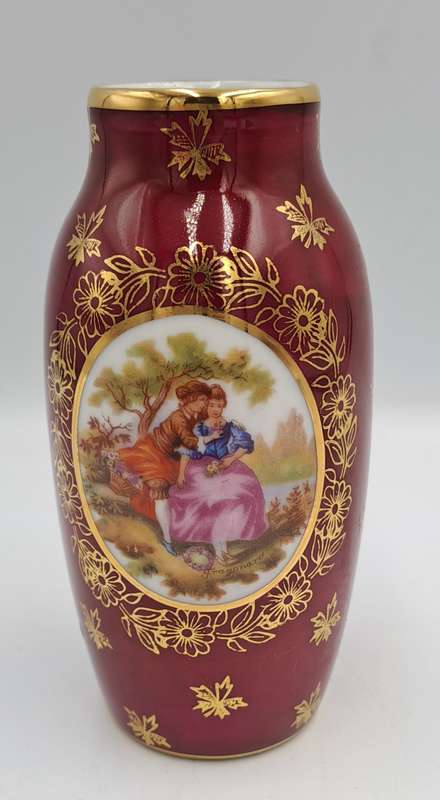 Small Vintage Limoges Porcelain Vase - Made in France 11,8cm x6cm