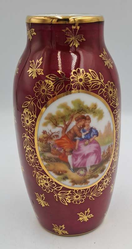 Small Vintage Limoges Porcelain Vase - Made in France 11,8cm x6cm