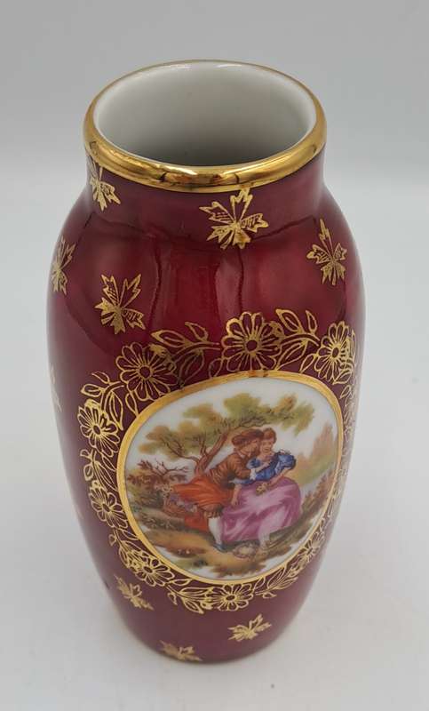 Small Vintage Limoges Porcelain Vase - Made in France 11,8cm x6cm