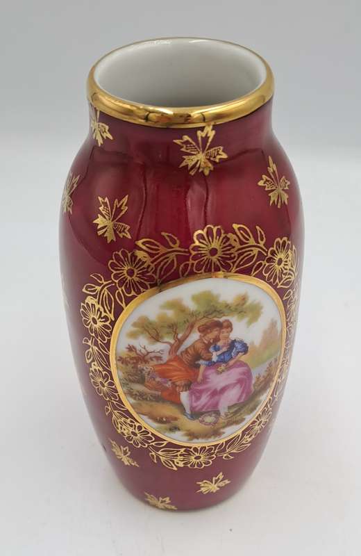 Small Vintage Limoges Porcelain Vase - Made in France 11,8cm x6cm