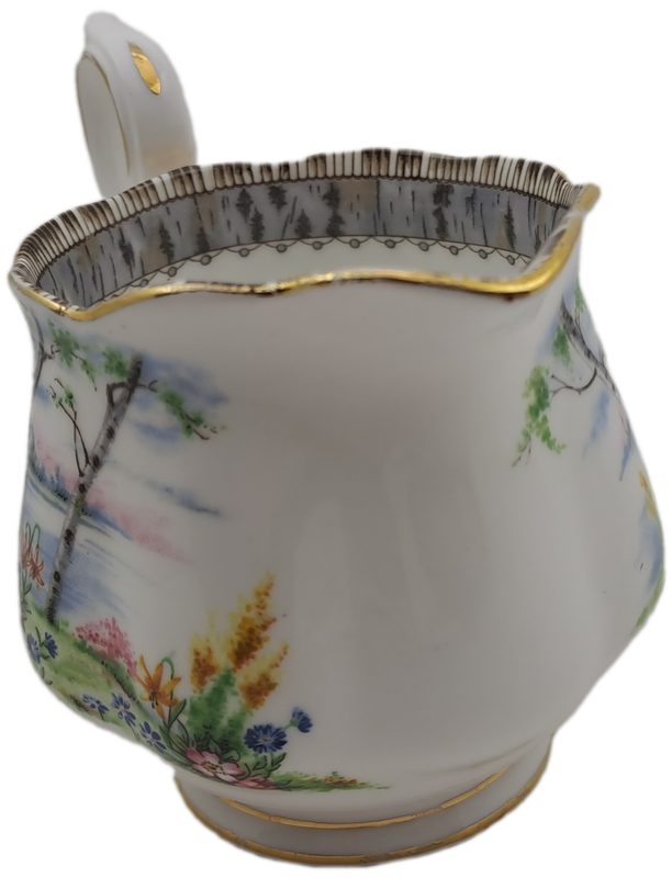 Vintage Royal Albert SILVER BIRCH Tea Creamer Bone China England 100x122x80mm