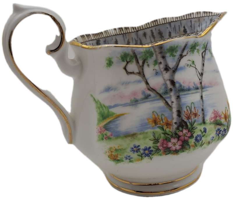 Vintage Royal Albert SILVER BIRCH Tea Creamer Bone China England 100x122x80mm