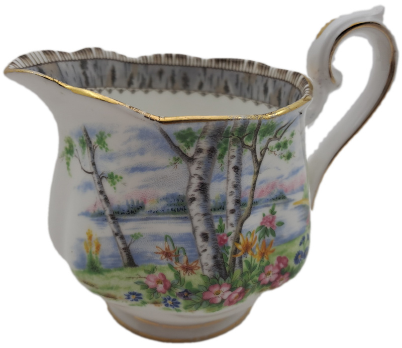 Vintage Royal Albert SILVER BIRCH Tea Creamer Bone China England 100x122x80mm