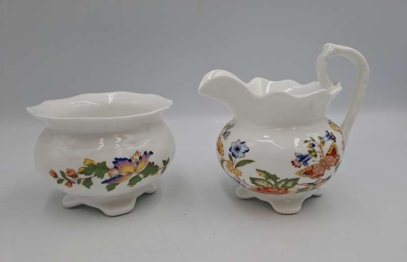 Vintage Aynsley COTTAGE GARDEN Surgar Bowl and Greamer -Bone China -England