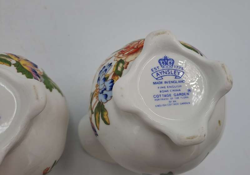 Vintage Aynsley COTTAGE GARDEN Surgar Bowl and Greamer -Bone China -England