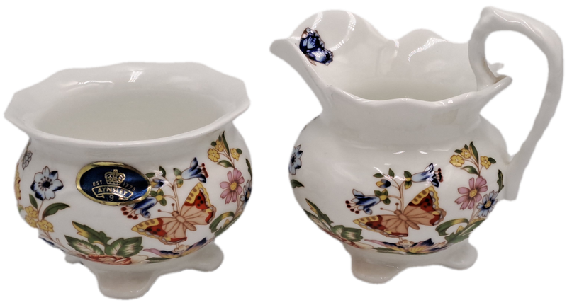 Vintage Aynsley COTTAGE GARDEN Surgar Bowl and Greamer -Bone China -England