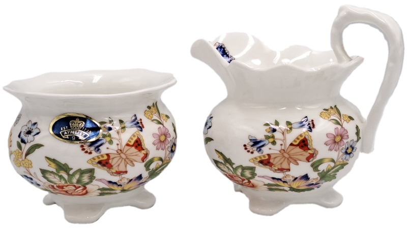 Vintage Aynsley COTTAGE GARDEN Surgar Bowl and Greamer -Bone China -England