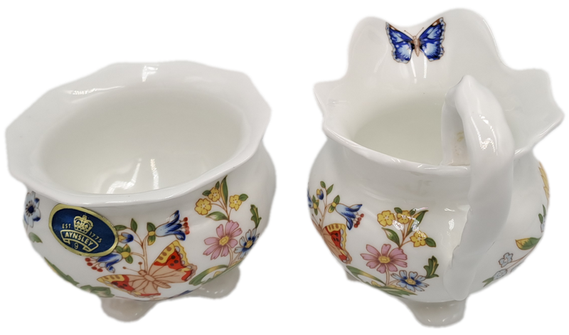 Vintage Aynsley COTTAGE GARDEN Surgar Bowl and Greamer -Bone China -England