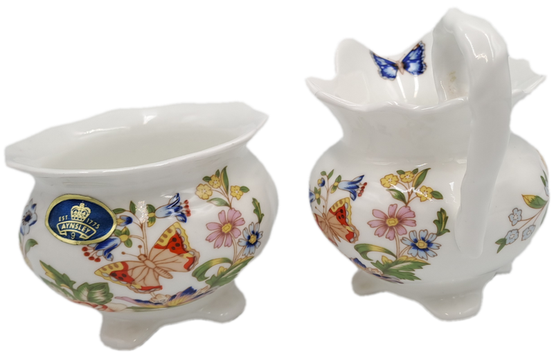 Vintage Aynsley COTTAGE GARDEN Surgar Bowl and Greamer -Bone China -England