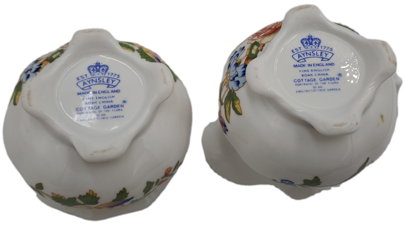 Vintage Aynsley COTTAGE GARDEN Surgar Bowl and Greamer -Bone China -England