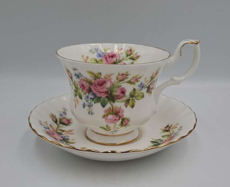Vintage Royal Albert MOSS ROSE Tea Duo - Bone China - England