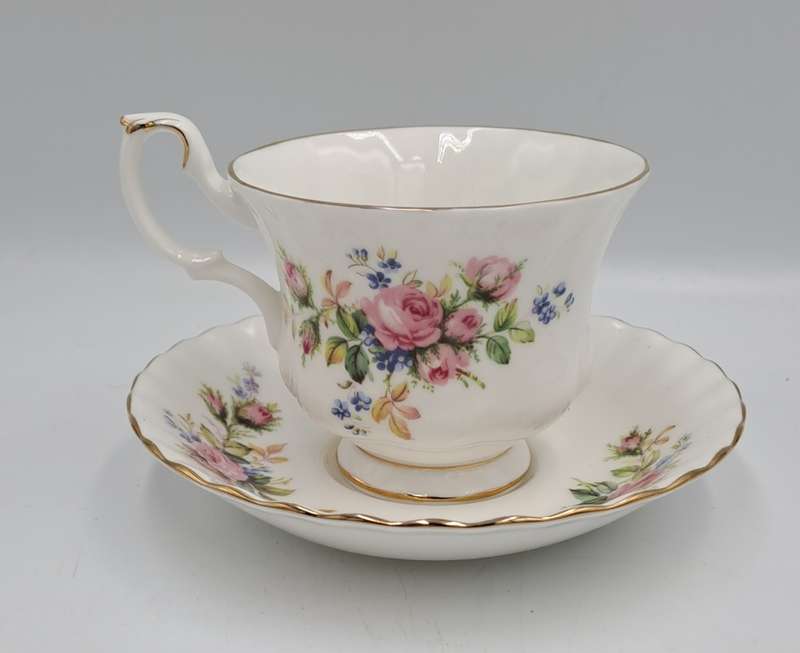 Vintage Royal Albert MOSS ROSE Tea Duo - Bone China - England