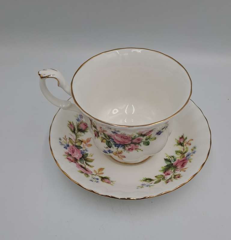 Vintage Royal Albert MOSS ROSE Tea Duo - Bone China - England