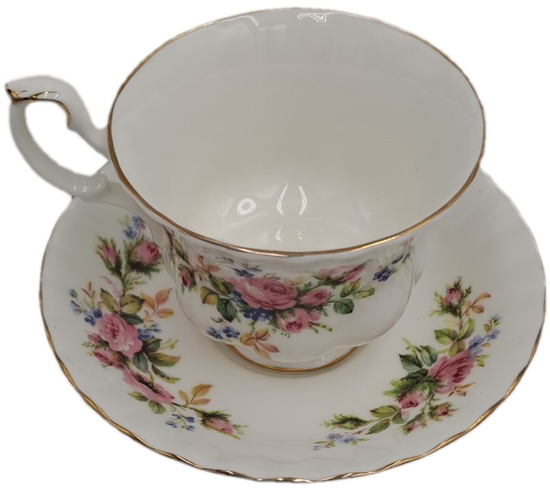 Vintage Royal Albert MOSS ROSE Tea Duo - Bone China - England