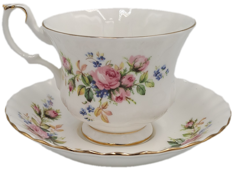 Vintage Royal Albert MOSS ROSE Tea Duo - Bone China - England