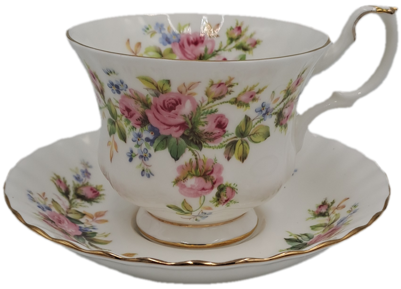 Vintage Royal Albert MOSS ROSE Tea Duo - Bone China - England