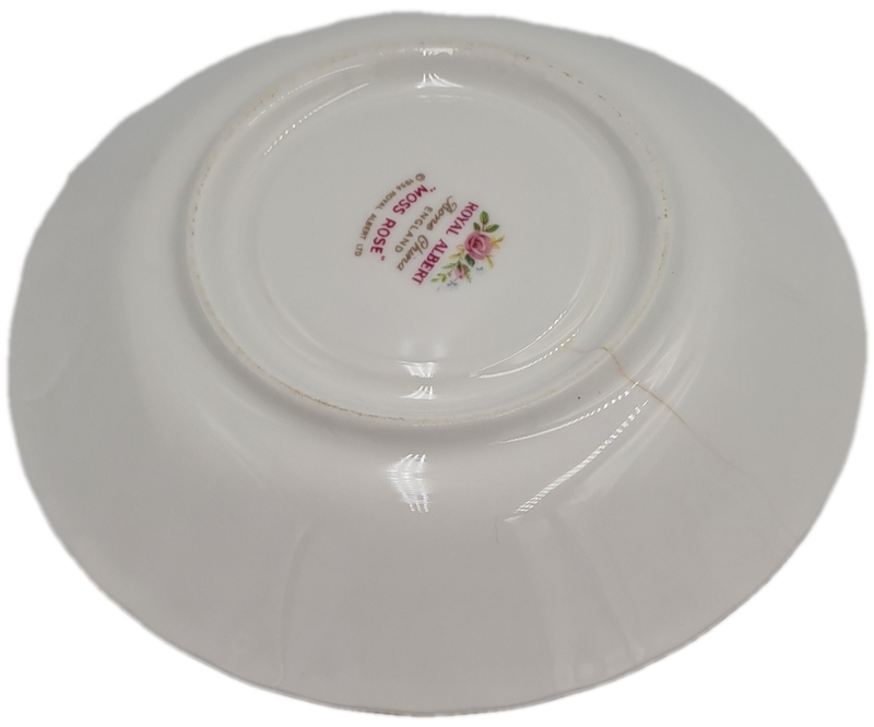 Vintage Royal Albert MOSS ROSE Tea Duo - Bone China - England-CHIPPED AND HAIRLINE CRACK
