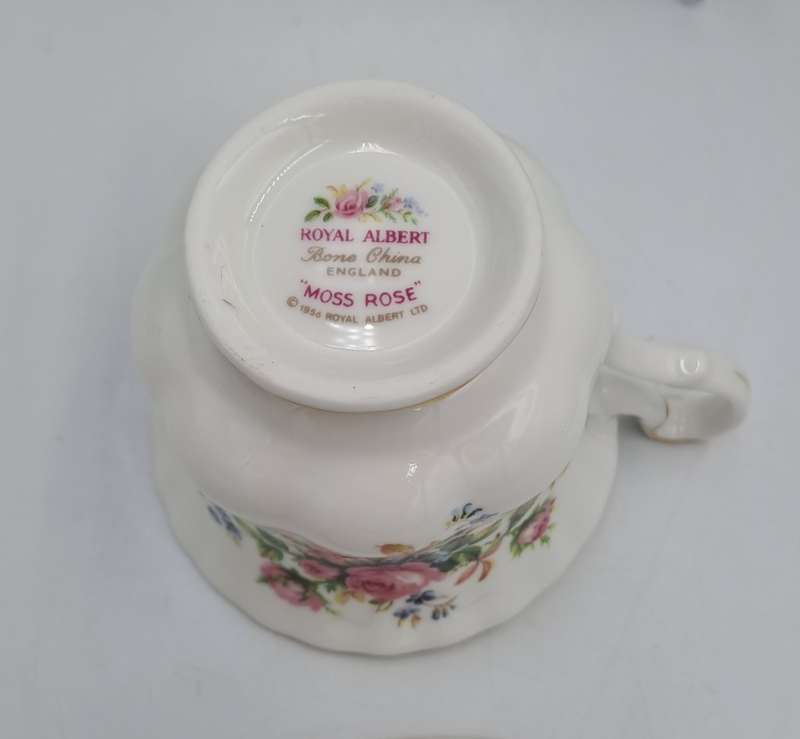 Vintage Royal Albert MOSS ROSE Tea TRIO - Bone China - England-