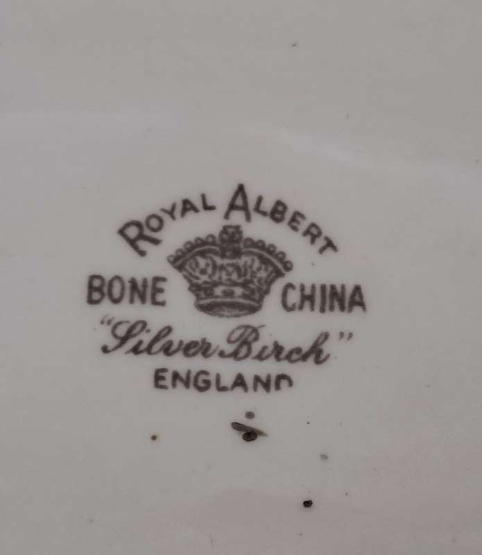 Vintage Royal Albert SILVER BIRCH Tray  Bone China England 290x132mm