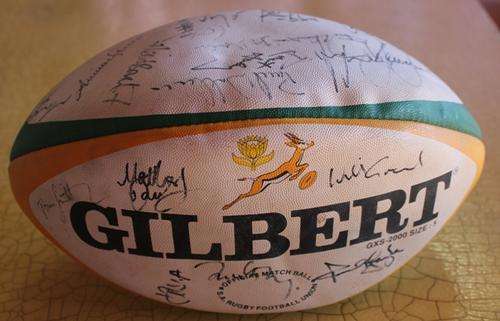 A Gilbert (no 5) official Match Rugby Ball signed by the 1997 British Lions 30+ signatures