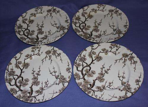4 Vintage Ironstone England  (Genuine hand engraving) Plates "Chinese Blossom"- see more