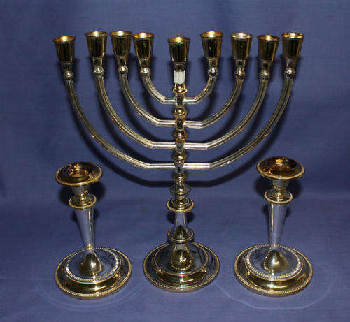 Vintage 3 Piece Silver Plated Candle Sticks 1.750kg -330mm(H) x280mm (W) - See more