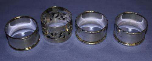 4 Vintage EPNS silver plated Servet / Napkin Rings -66g - 45mm- See more