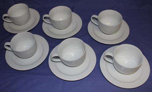 12 Pc Noritake Artic White Cup and Saucer (set 1 of 2)-No nic's as in photo's