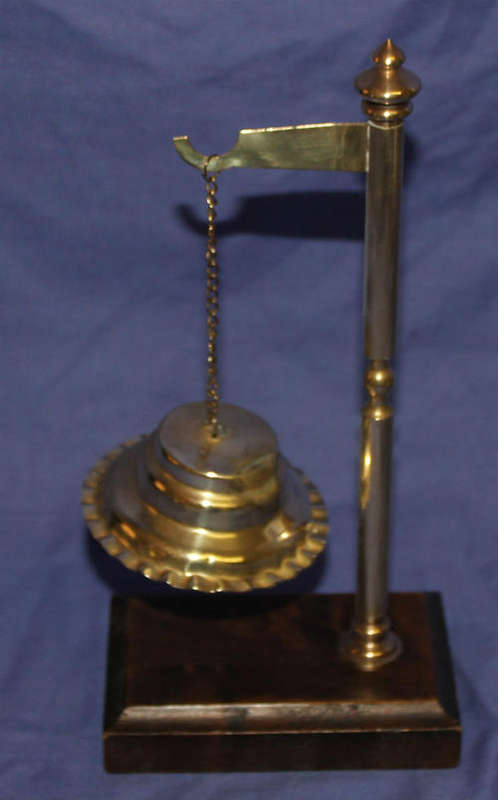 Brass bell dong on wood stand190g 220mm - see More