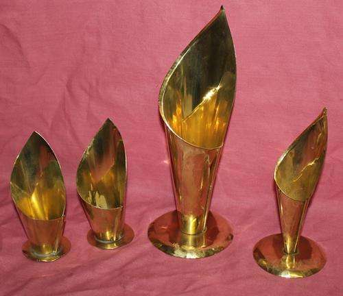 CRAZY R1 START!!!  4 x Brass Vases 370g - 255mm, 168mm, 131mm