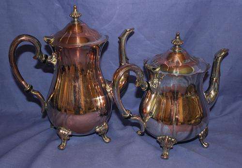 Crazy R1 Start!! Antique EM ESS silver Plated on Copper Kettles - Lid Loose on the one - 2.479kg