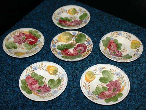 1949 - Simpsons Potters Belle Fiore "Solian" Ware  -521- Cobridge England - 6 small plates 118mm