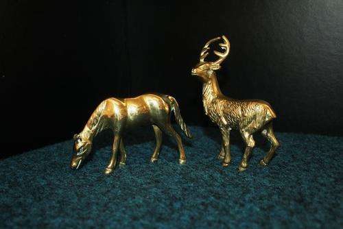 Solid Brass Horse (85mm x140mm) and Deer 100mm x140mm