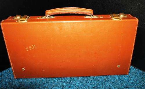 Masonic Suitcase with Contents dated back from 1935 Inc 2x Masonic Aprons, Sash, certificates +++