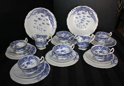 White and Blue Royal Doulton Teaset  (some items have damage see more details and all photos