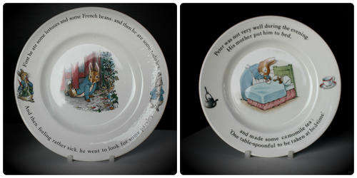 2 Copyrighted Wedgwood of Etruria & Barlaston plates -Peter Rabbit  - Beatrix Potter Designs