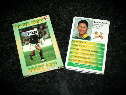 Sport Cards -2001 Springbok Rugby team - Card Game